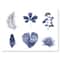 Designart - Abstract Blue Set Of Plant Leaves - Traditional Canvas Wall Art Print